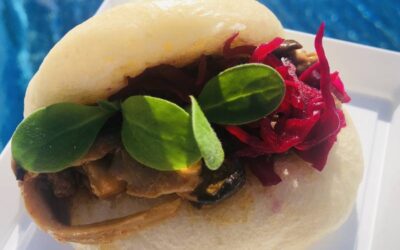Bao a vapore con Funghi al BBQ