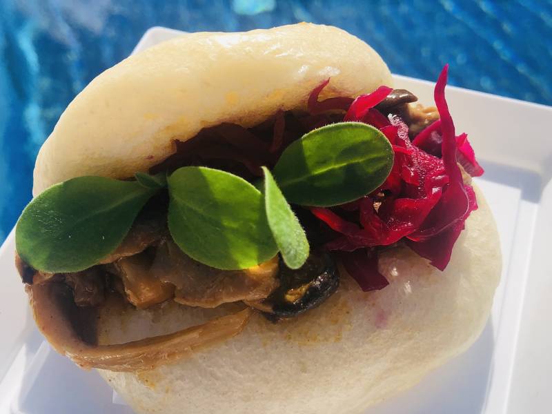 Bao a vapore con Funghi al BBQ